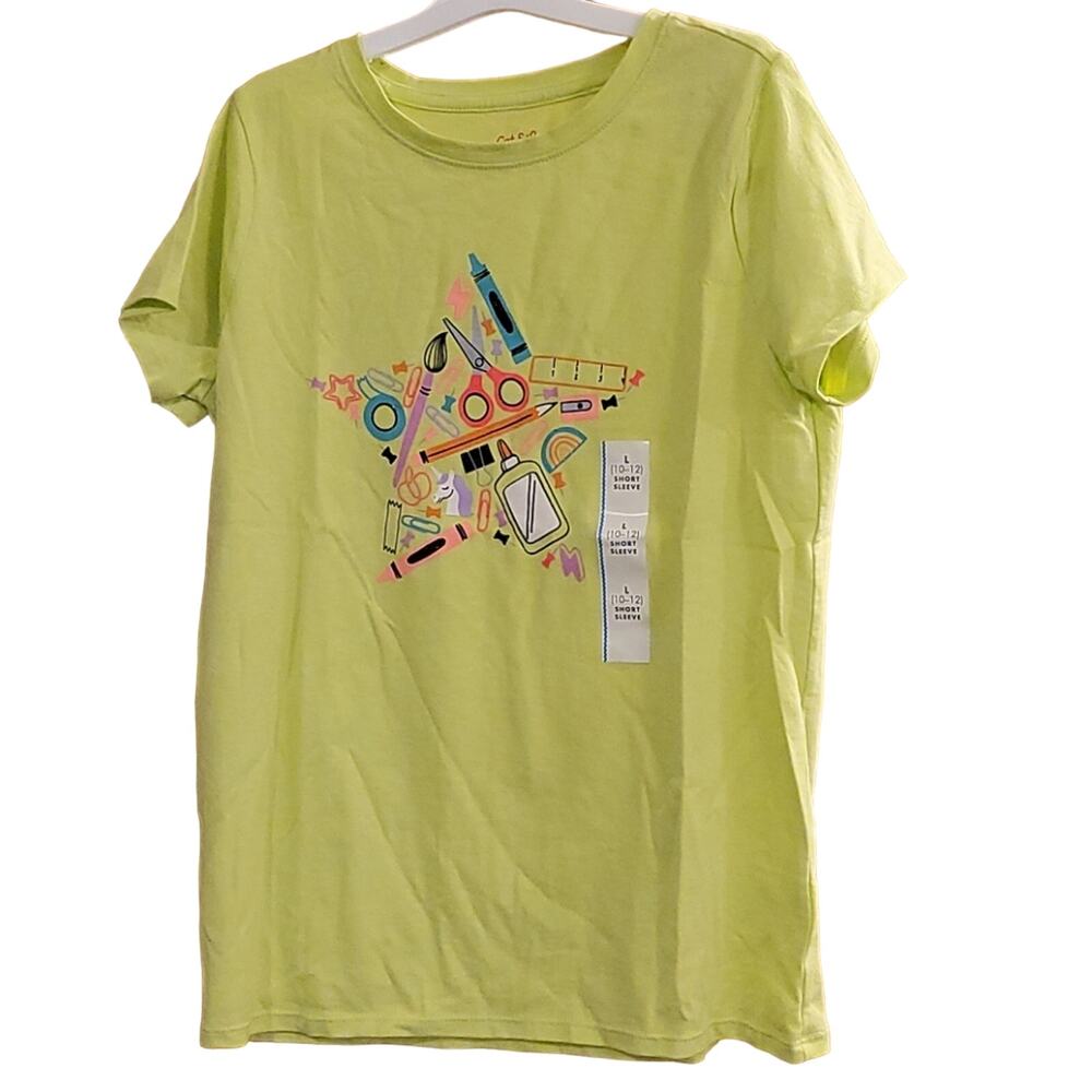 Cat & Jack Child's Tee, Lime Green, Sz L, NWT